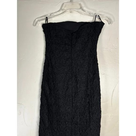 NWT 2021 ZARA Black Strapless Lace Midi Dress S - Picture 5 of 12